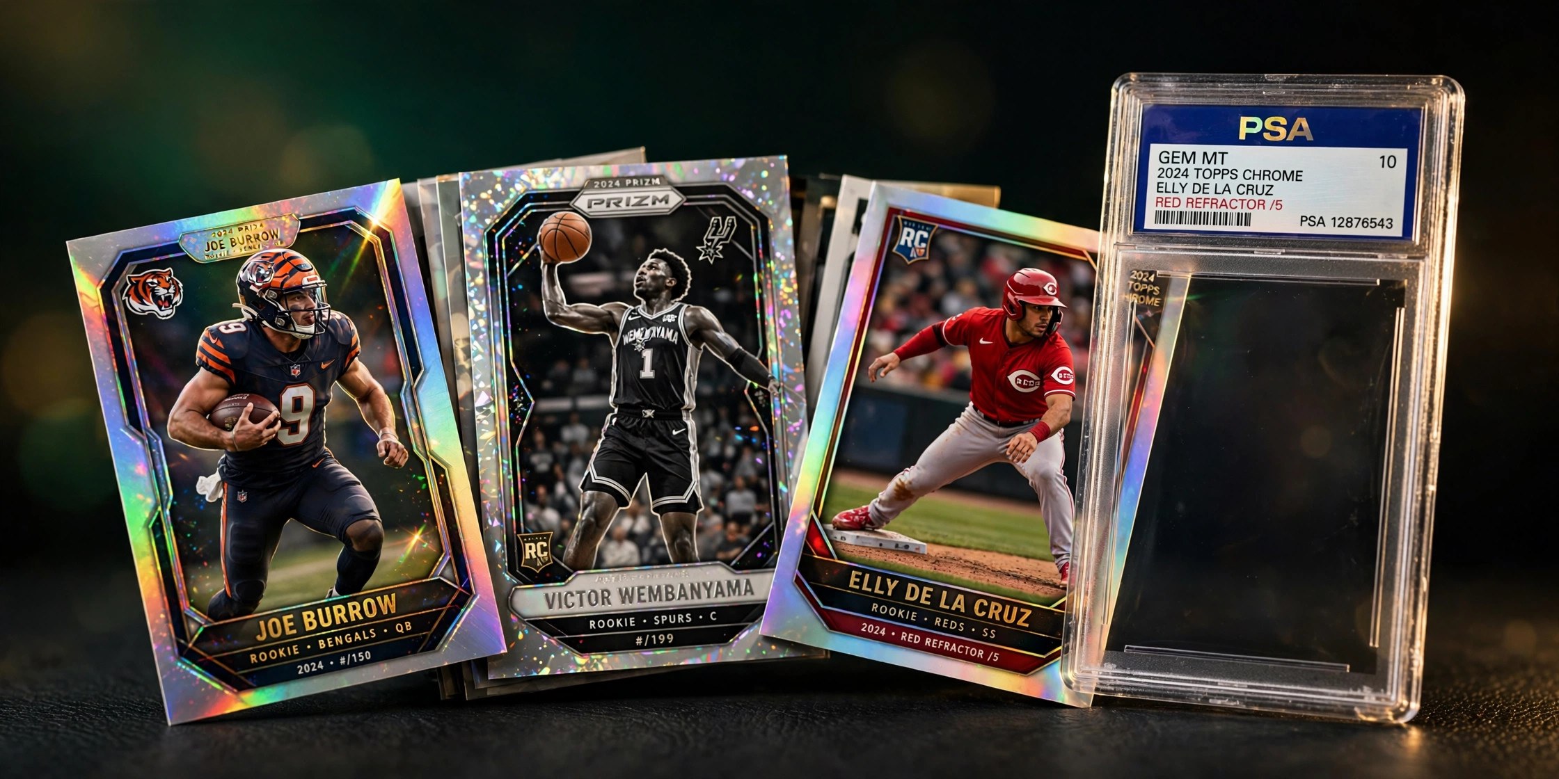 Graded and protected trading cards in premium holders